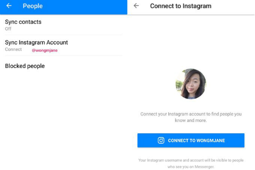 Facebook Messenger có thể cho người dùng đồng bộ tài khoản Instagram